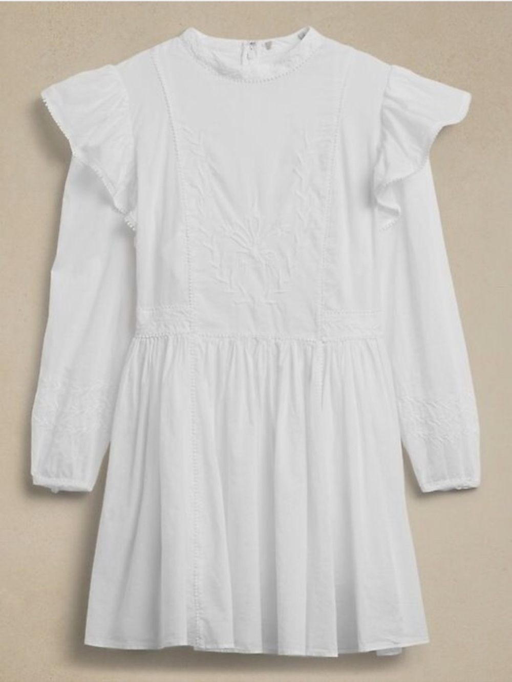 Banana Republic White Ruffle-Trim Mini Dress - Picture 6 of 7
